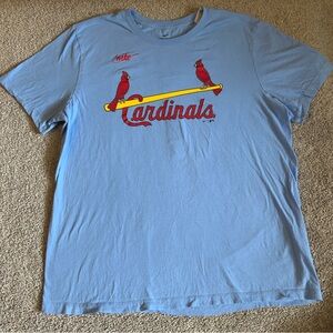 Nike St Louis Cardinals shirt mens XL light blue‎ red smith 1 baseball summer
